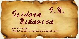 Isidora Mikavica vizit kartica